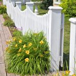 White curved Picket fence