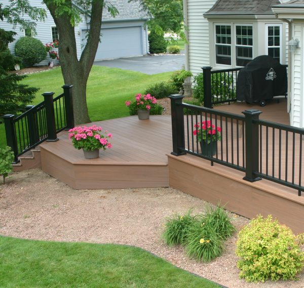 Deck with Black Railing - Acorn Hill Carpentry