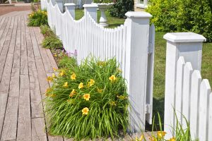 White curved Picket fence